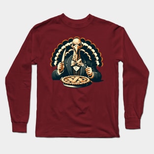 Thanksgiving Creepy Retro Vintage Turkey Long Sleeve T-Shirt